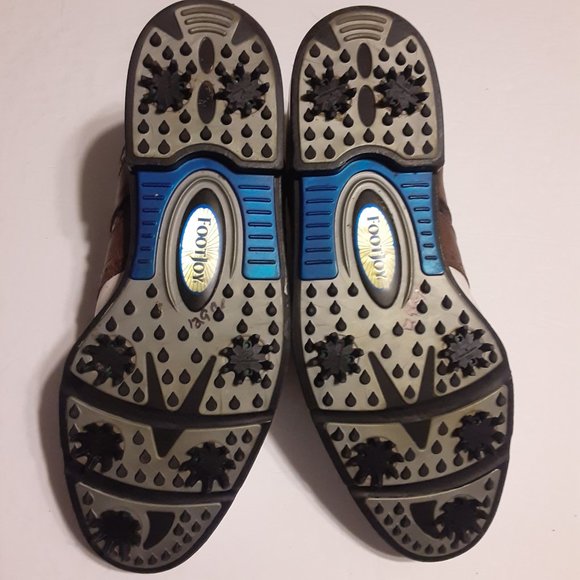 Footjoy Men's Dry ICE White/Black/Brown Soft Spike Golf Shoes 59905P Size 10.5W - Picture 7 of 8